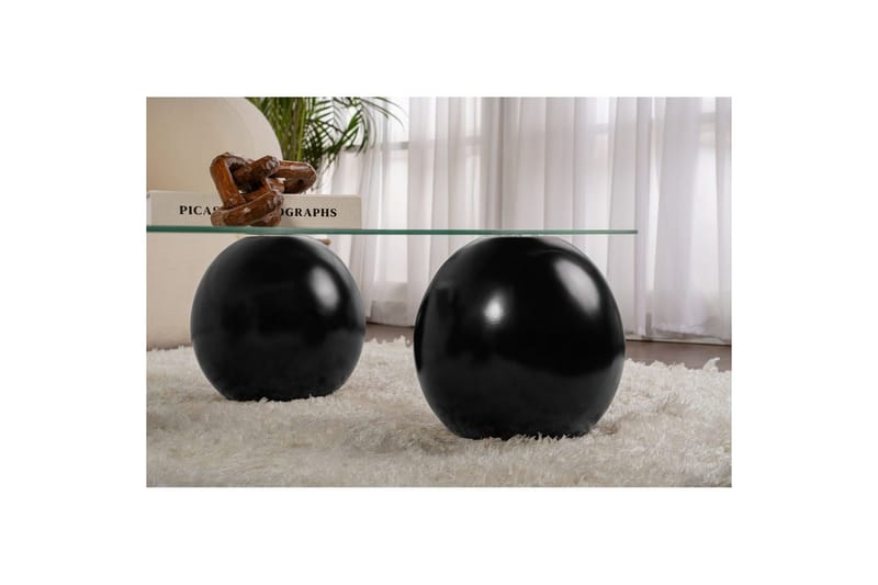 Sofabord Nordure Sofabord Elinville svart / transparent Svart,hvit - Møbler - Bord - Sofabord