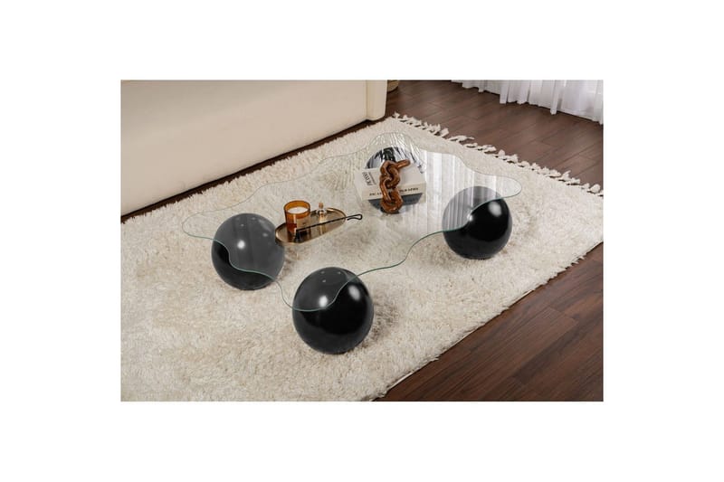 Sofabord Nordure Sofabord Elinville svart / transparent Svart,hvit - Møbler - Bord - Sofabord