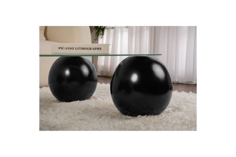 Sofabord Nordure Sofabord Maroulburg Svart / Transparent Svart,hvit - Møbler - Bord - Sofabord