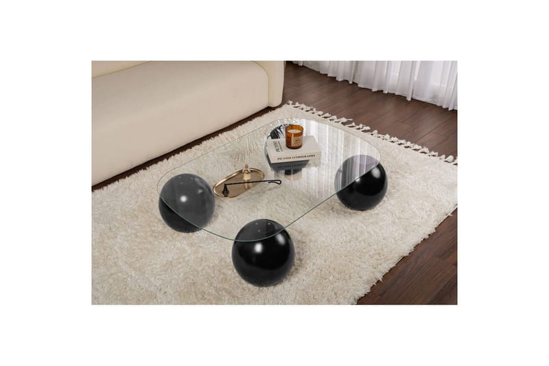 Sofabord Nordure Sofabord Maroulburg Svart / Transparent Svart,hvit - Møbler - Bord - Sofabord