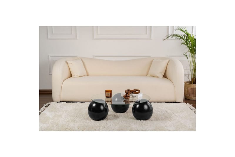 Sofabord Nordure Sofabord Sibas Svart / Transparent Svart, sølv - Møbler - Bord - Sofabord