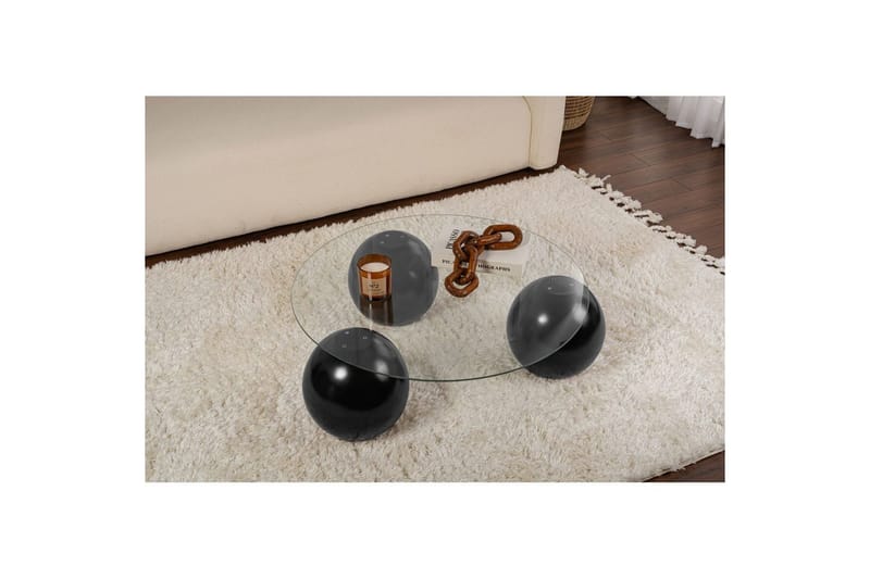 Sofabord Nordure Sofabord Sibas Svart / Transparent Svart, sølv - Møbler - Bord - Sofabord