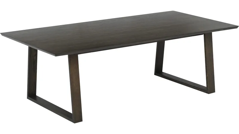 Sofabord Norvik 140 cm, Brunlakkert eikefinér med hvitpigmentert finish