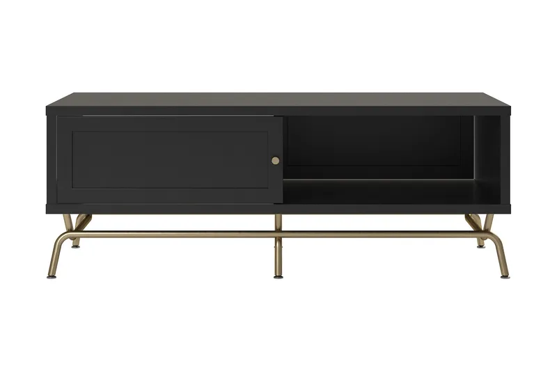Nova Sofabord 122 cm med Oppbevaring Svart, undefined