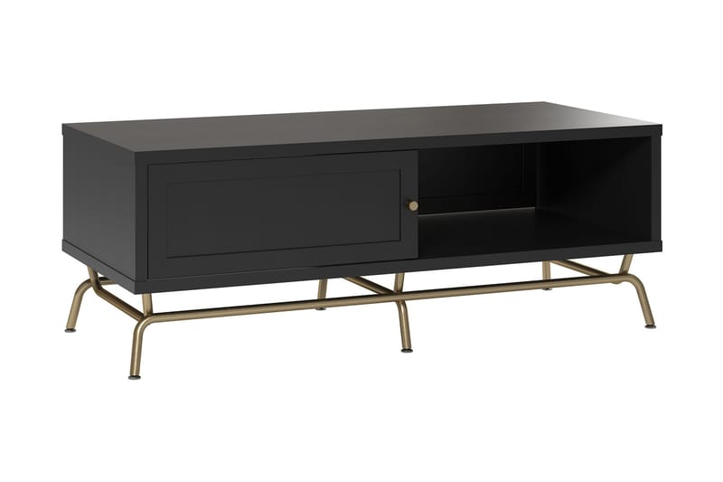 Nova Sofabord 122 cm med Oppbevaring Svart - Møbler - Bord - Sofabord