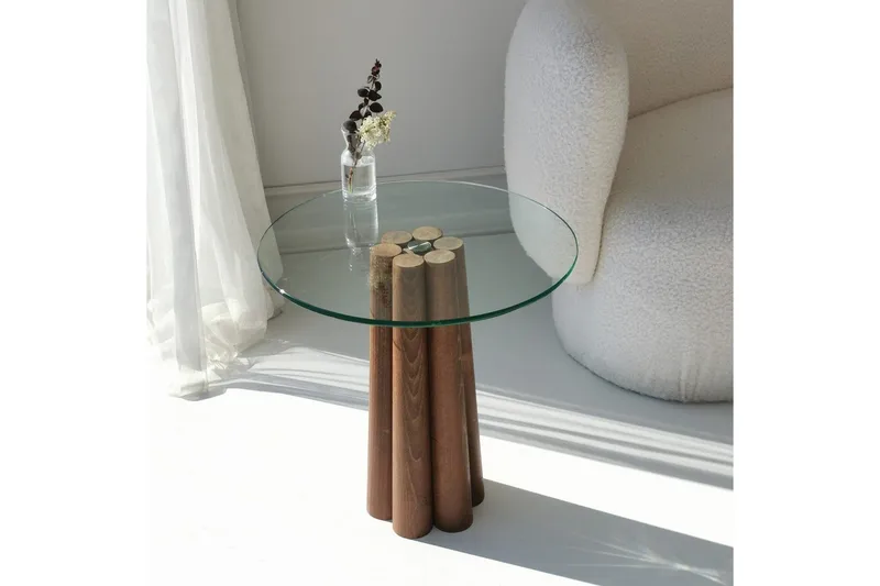 Sofabord Novera Valnøtt / Transparent - Valnøtt / Transparent - Møbler - Bord - Sofabord