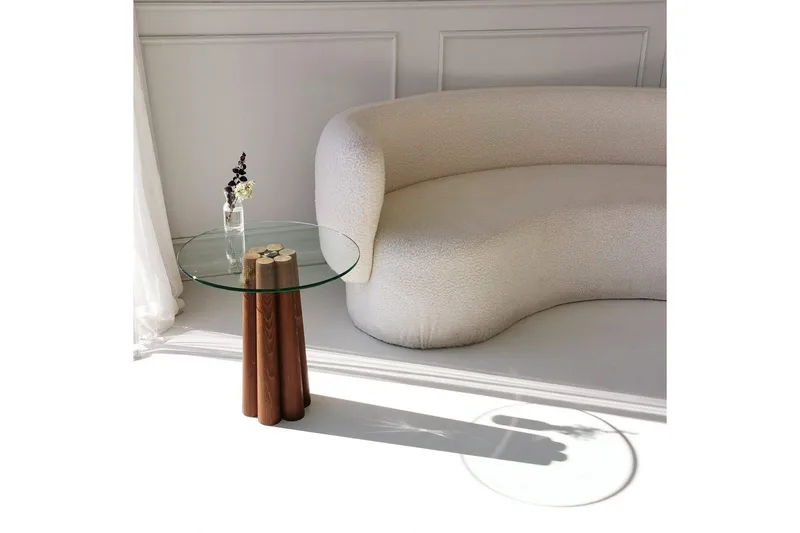 Sofabord Novera Valnøtt / Transparent - Valnøtt / Transparent - Møbler - Bord - Sofabord