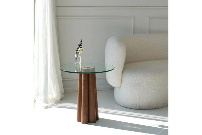 Sofabord Novera Valnøtt / Transparent - Valnøtt / Transparent - Møbler - Bord - Sofabord