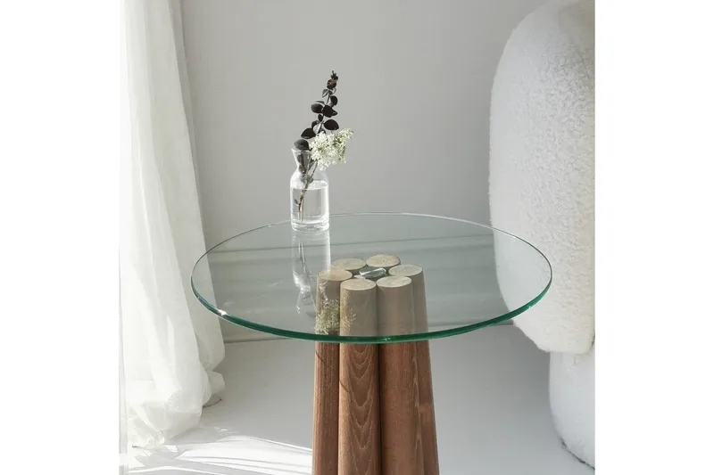 Sofabord Novera Valnøtt / Transparent - Valnøtt / Transparent - Møbler - Bord - Sofabord