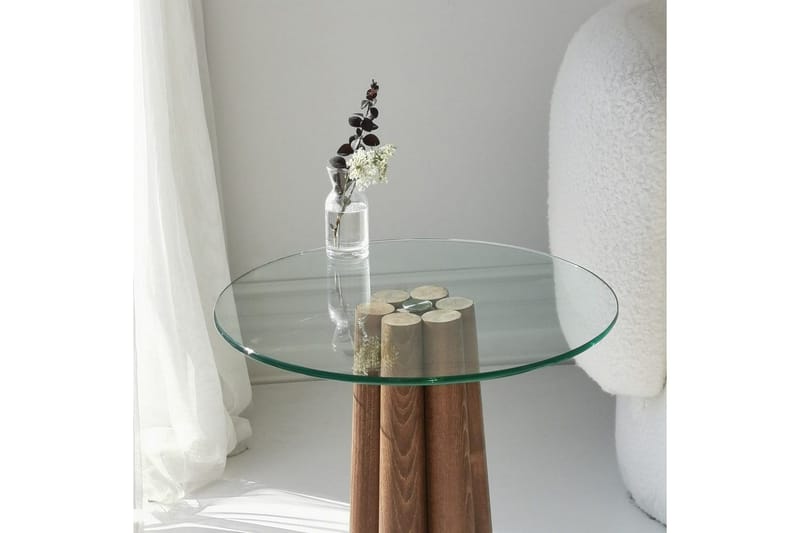 Sofabord Novera Valnøtt / Transparent - Valnøtt / Transparent - Møbler - Bord - Sofabord