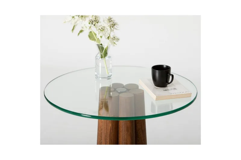 Sofabord Novera Valnøtt / Transparent - Valnøtt / Transparent - Møbler - Bord - Sofabord