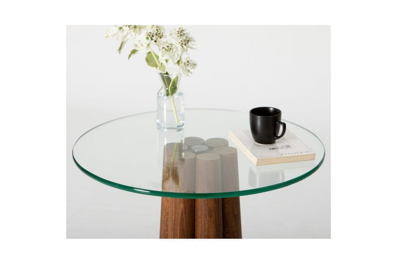 Sofabord Novera Valnøtt / Transparent - Valnøtt / Transparent - Møbler - Bord - Sofabord