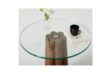 Sofabord Novera Valnøtt / Transparent - Valnøtt / Transparent - Møbler - Bord - Sofabord