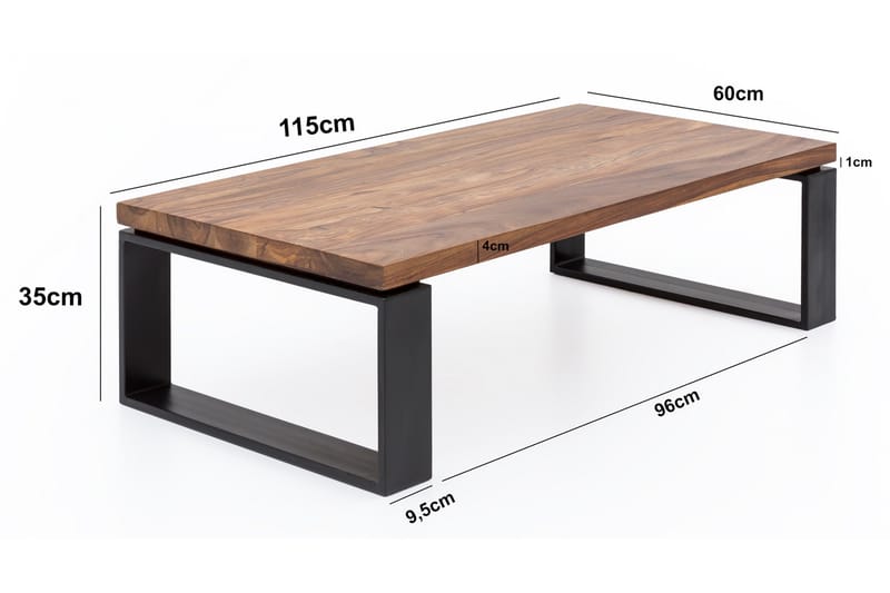Odehnal 115 cm Rektangulært Sofabord i Valnøtt - Brun - Møbler - Bord - Sofabord