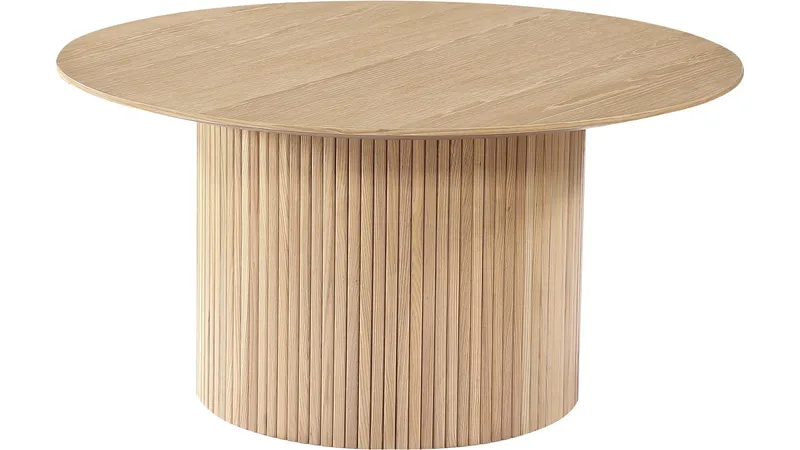 Sofabord Odmark 90 cm, Hvitpigmentert eikefinér