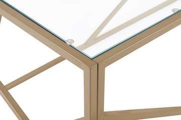 Orland 100 cm Rektangulært Salongbord i Glass og Metall - Klar - Møbler - Bord - Sofabord