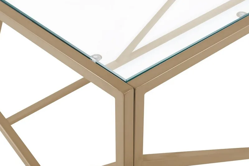 Orland 100 cm Rektangulært Salongbord i Glass og Metall - Klar - Møbler - Bord - Sofabord