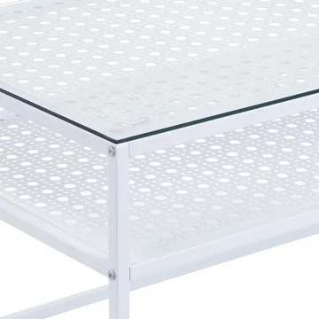Orvanel sofabord 100 cm - Gjennomsiktig og matt hvit - Møbler - Bord - Sofabord - Sofabord med oppbevaring