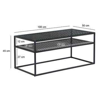 Orvanel sofabord 100 cm - Gjennomsiktig og matt svart - Møbler - Bord - Sofabord - Sofabord med oppbevaring