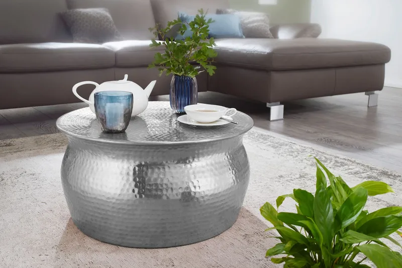 Osagie Sofabord 60 cm Rundt, Silver