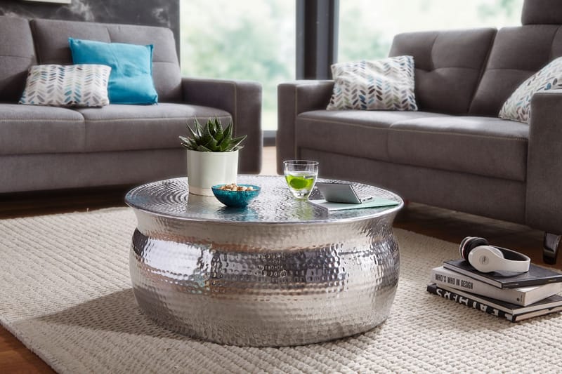 Osagie Sofabord 75 cm Rundt - Silver - Møbler - Bord - Sofabord