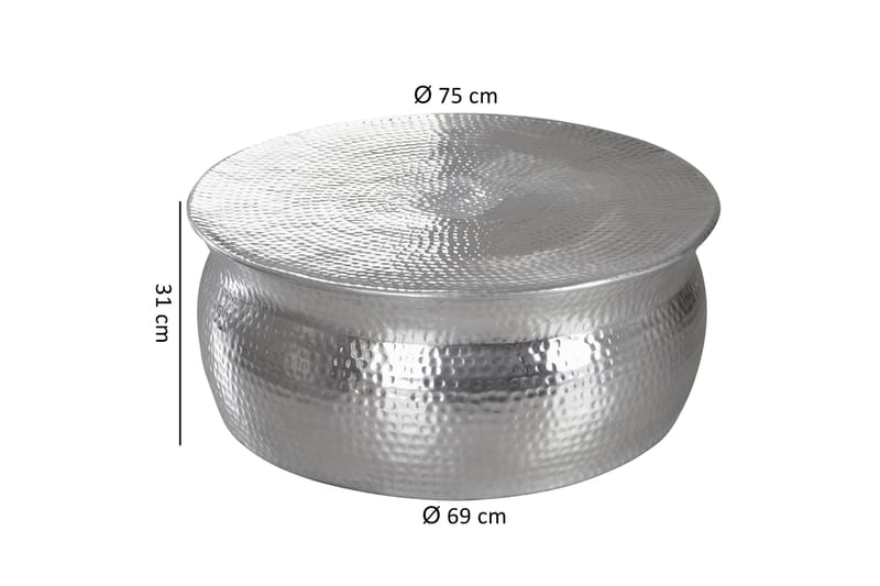 Osagie Sofabord 75 cm Rundt - Silver - Møbler - Bord - Sofabord