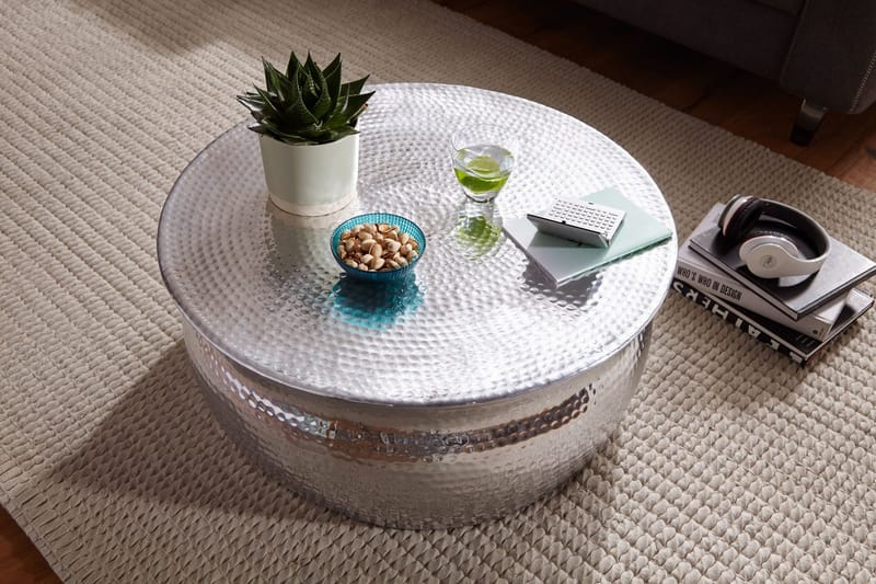 Osagie Sofabord 75 cm Rundt - Silver - Møbler - Bord - Sofabord