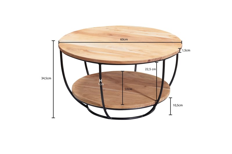 Oshry Sofabord 60 cm - Brun - Møbler - Bord - Sofabord