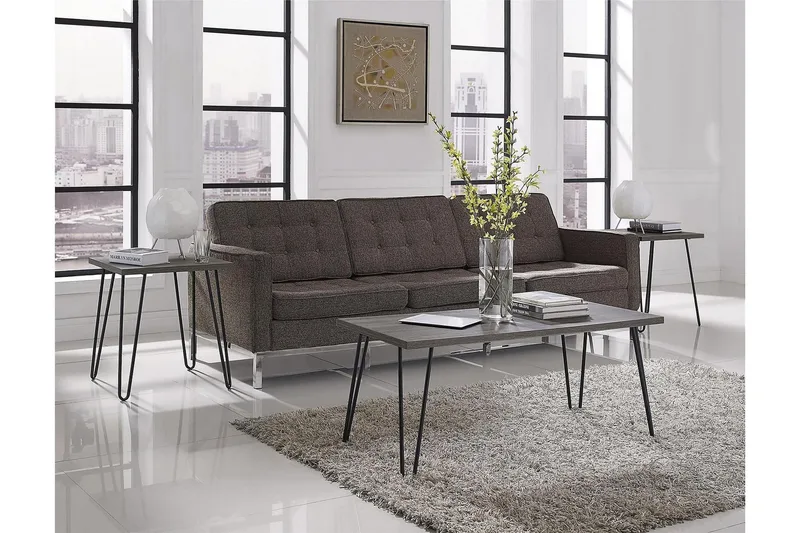 Owen Sofabord 107 cm Grå/Svart - Dorel Home - Møbler - Bord - Sofabord