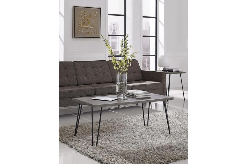 Owen Sofabord 107 cm Grå/Svart - Dorel Home - Møbler - Bord - Sofabord