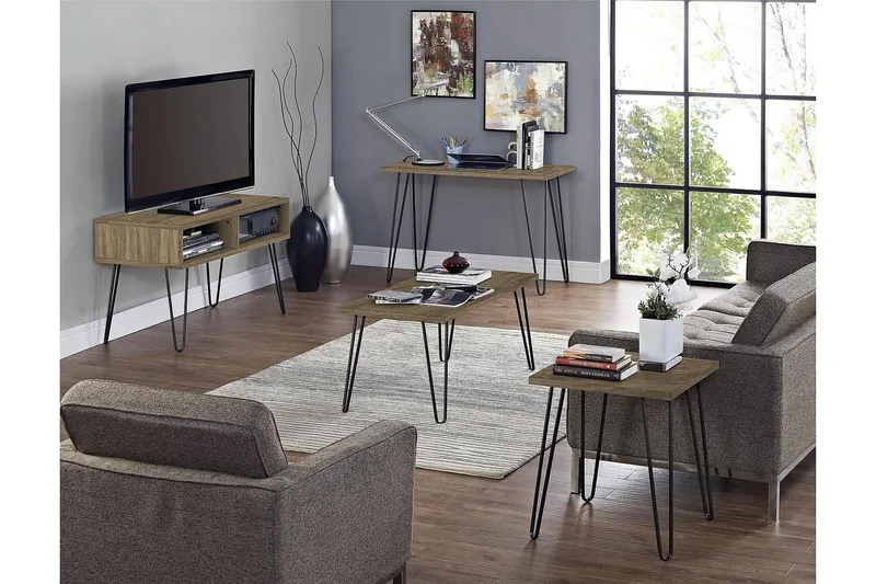 Owen Sofabord 107 cm Valnøttsbrun/Svart - Dorel Home - Møbler - Bord - Sofabord