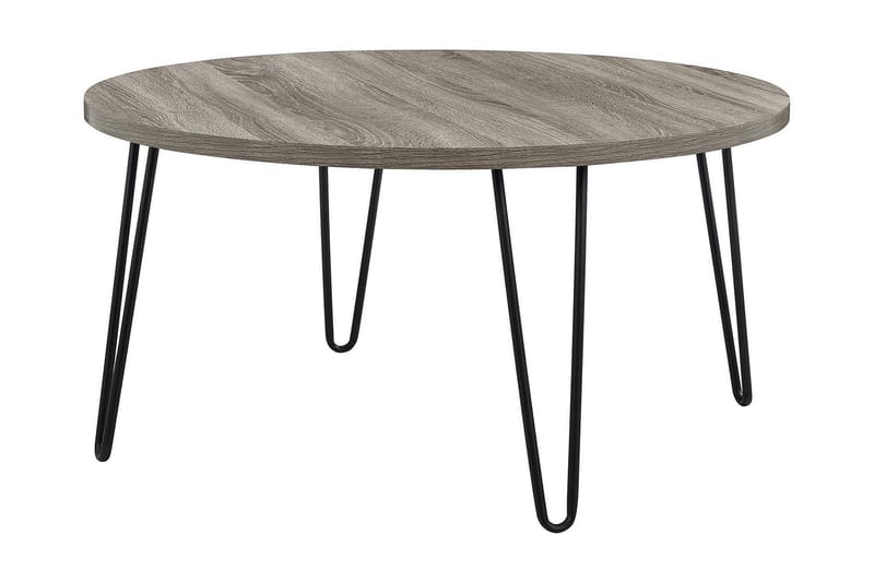 Owen Sofabord 90 cm Ovalt Rundt Grå/Svart - Dorel Home - Møbler - Bord - Sofabord