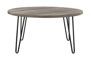 Owen Sofabord 90 cm Ovalt Rundt Grå/Svart - Dorel Home - Møbler - Bord - Sofabord