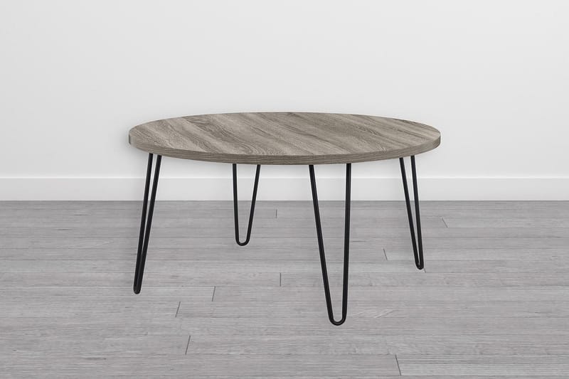 Owen Sofabord 90 cm Ovalt Rundt Grå/Svart - Dorel Home - Møbler - Bord - Sofabord