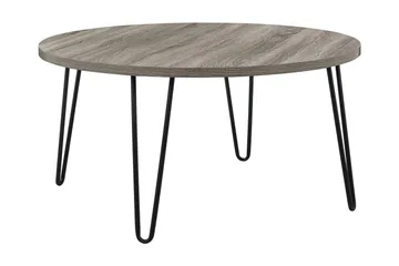 Owen Sofabord 90 cm Ovalt Rundt Grå/Svart - Dorel Home - Møbler - Bord - Sofabord