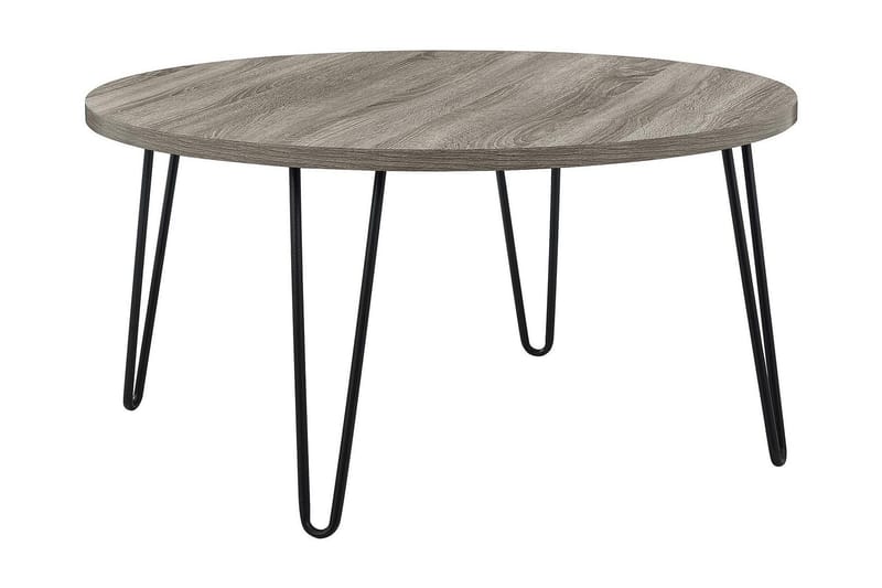 Owen Sofabord 90 cm Ovalt Rundt Grå/Svart - Dorel Home - Møbler - Bord - Sofabord