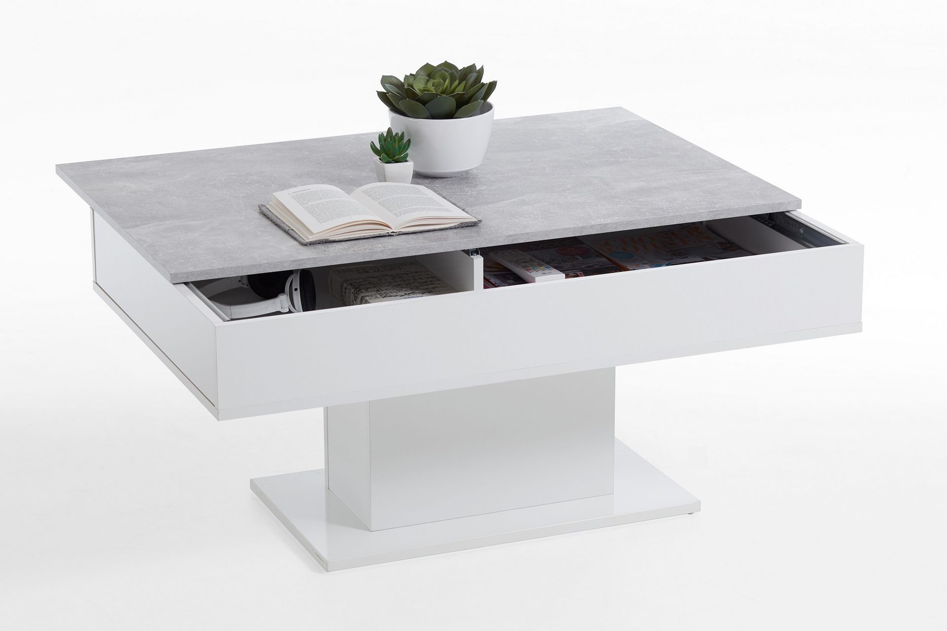 Pacak Sofabord 100 cm - Betonggrå/Hvit - Møbler - Bord - Sofabord