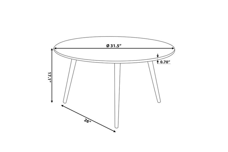 Pagliei Sofabord 80 cm Rundt - Svart/Natur - Møbler - Bord - Sofabord