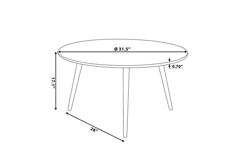 Pagliei Sofabord 80 cm Rundt - Svart/Natur - Møbler - Bord - Sofabord