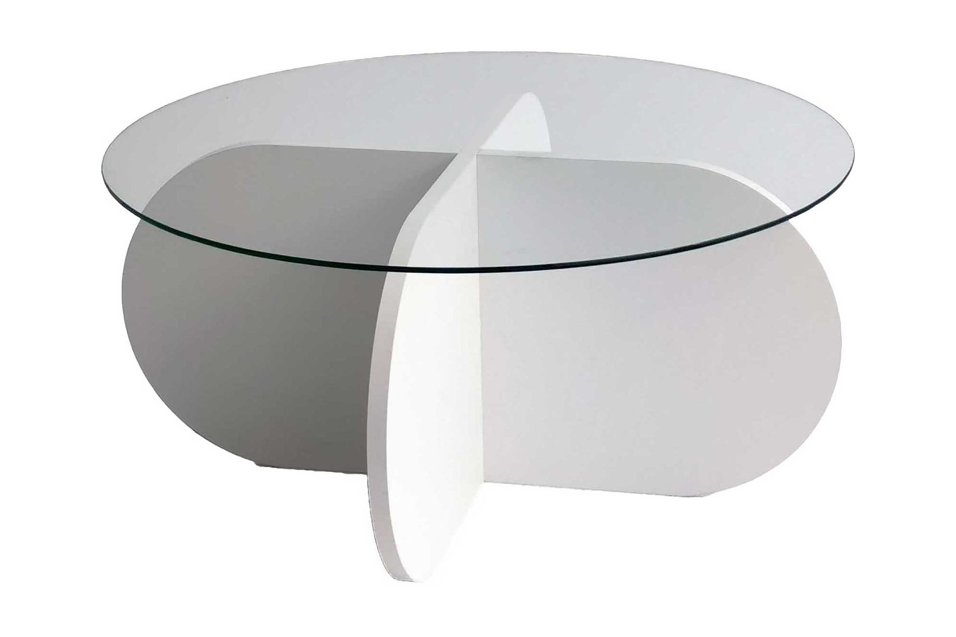 Pakalni Sofabord 75x35x75 cm Rundt - Hvit - Møbler - Bord - Sofabord
