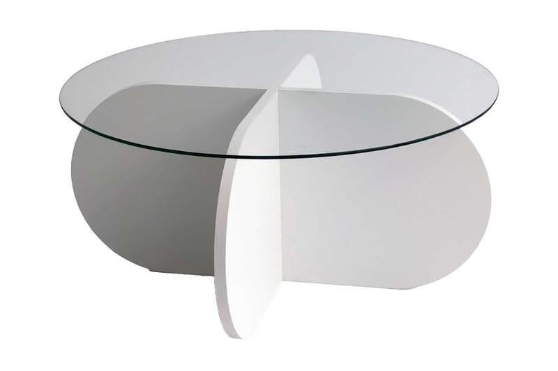 Pakalni Sofabord 75x35x75 cm Rundt - Hvit - Møbler - Bord - Sofabord