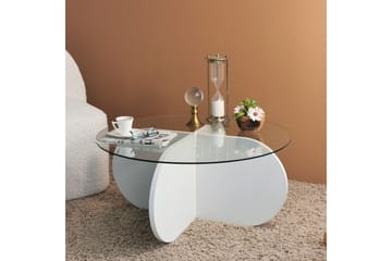 Pakalni Sofabord 75x35x75 cm Rundt - Hvit - Møbler - Bord - Sofabord