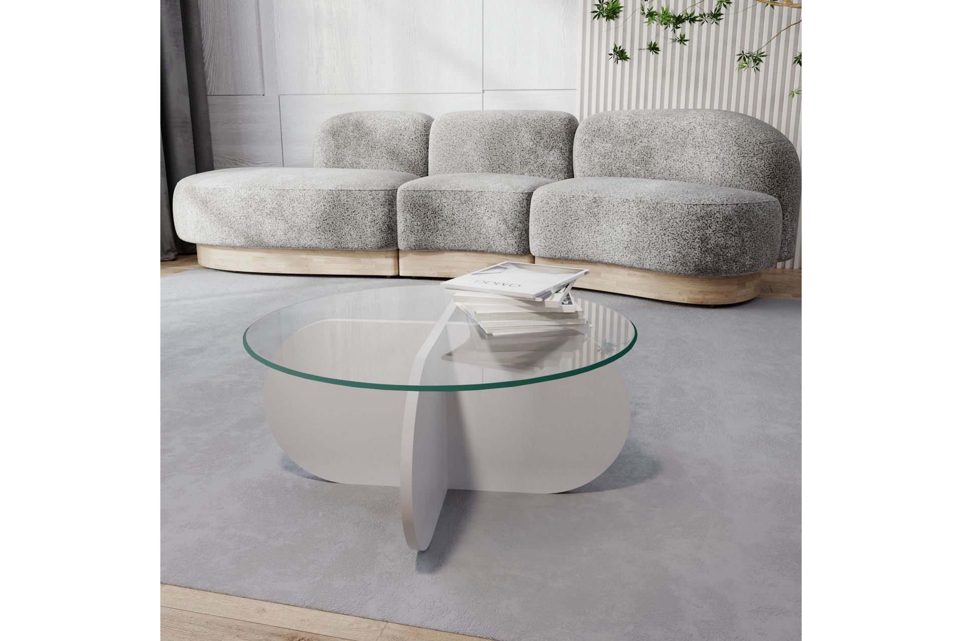 Pakalni Sofabord 75x35x75 cm Rundt - Hvit - Møbler - Bord - Sofabord