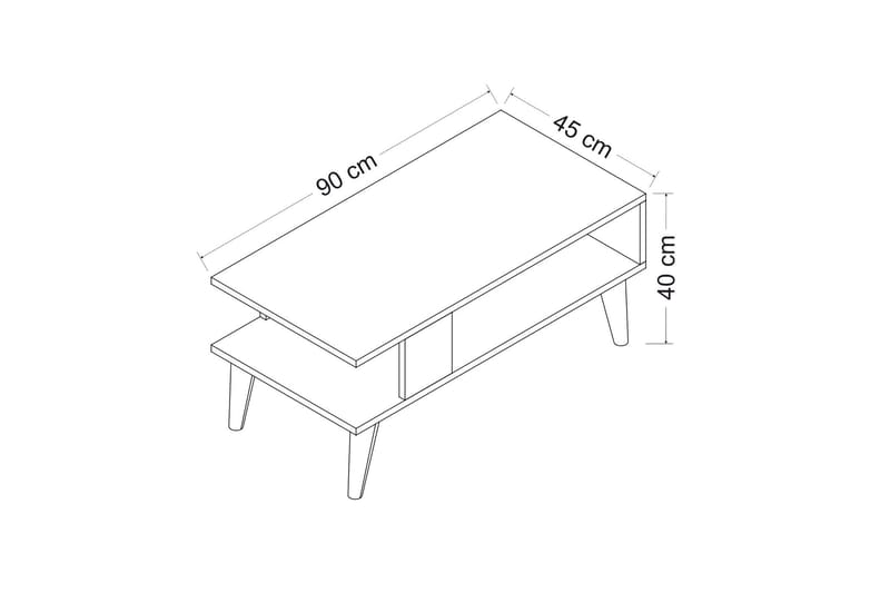 Palgrave Sofabord 90x40x90 cm - Svart/Hvit - Sofabord