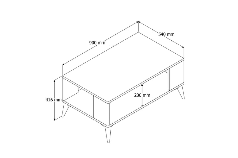 Palgrave Sofabord 90x54x90 cm - Eik - Møbler - Bord - Sofabord