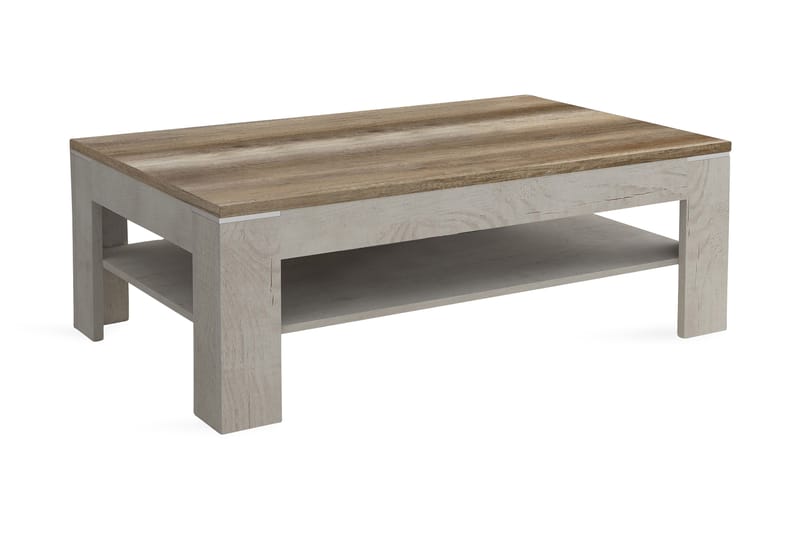 Perkhill Sofabord 120 cm med Oppbevaringshylle - Brun/Grå - Møbler - Bord - Sofabord