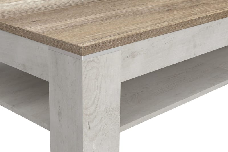 Perkhill Sofabord 120 cm med Oppbevaringshylle - Brun/Grå - Møbler - Bord - Sofabord