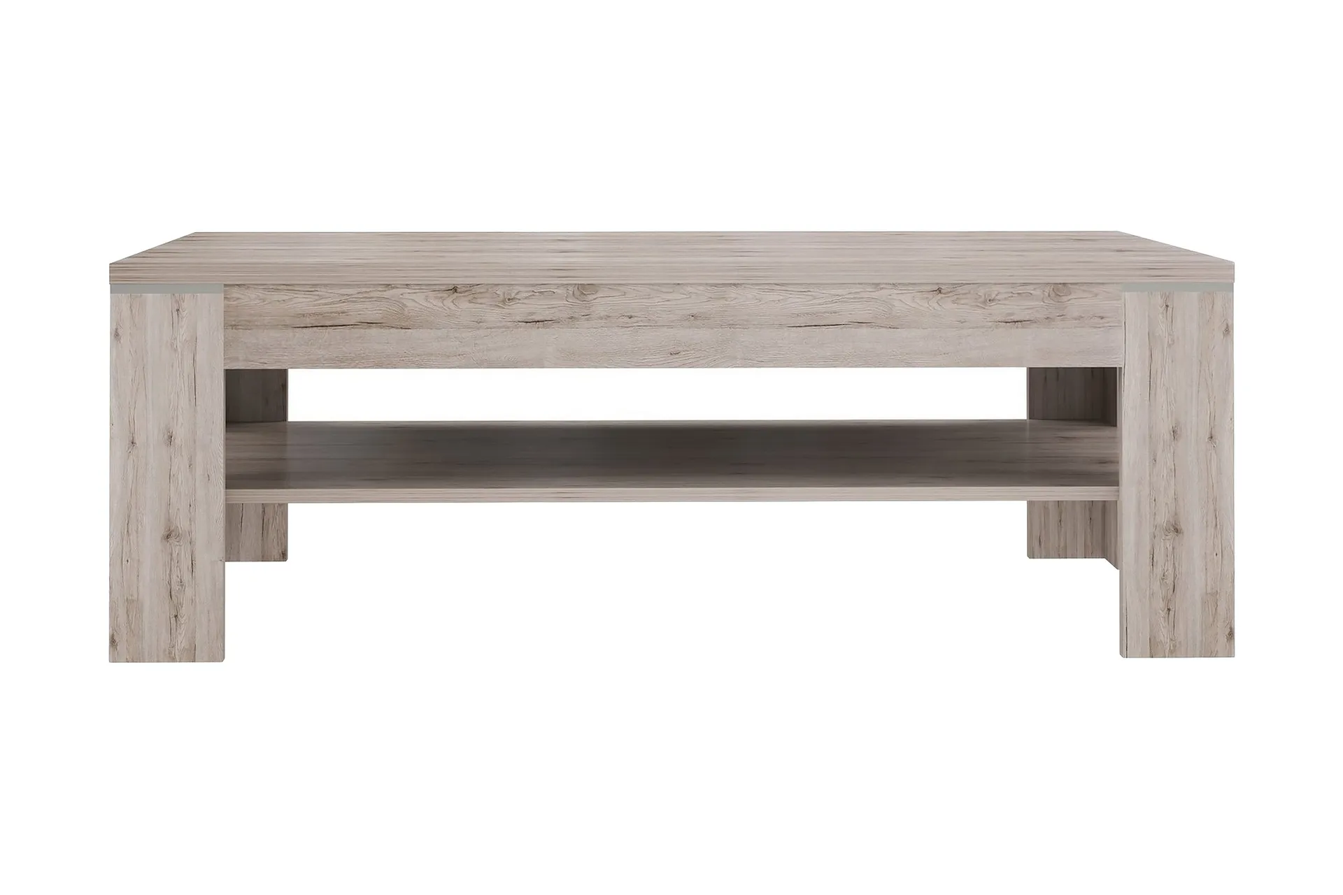 Perkhill Sofabord 120 cm med Oppbevaringshylle - Brun/Natur