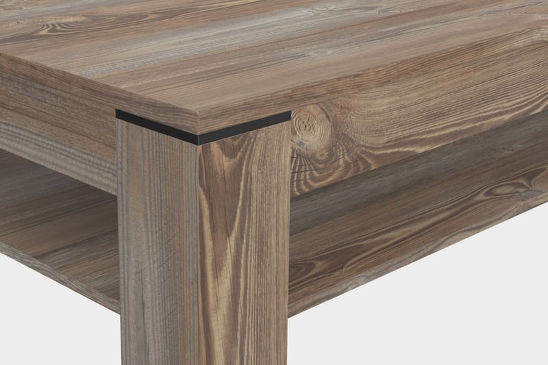 Perkhill Sofabord 120 cm med Oppbevaringshylle - Brun/Svart - Møbler - Bord - Sofabord