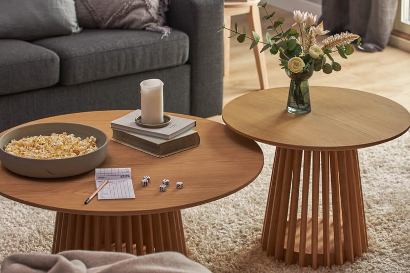 Peyra Sofabord 60 cm Rundt Eik - Natur - Møbler - Bord - Sofabord